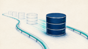 Stateful database moving forward under controlled change with earlier versions available to roll back to