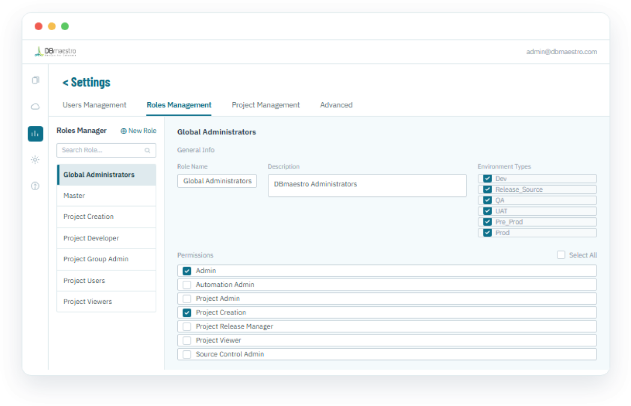 DBmaestro role-based access control securing database environments